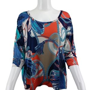 STYLE & COMPANY Pullover Scoop Neck Multicolored Petite XL